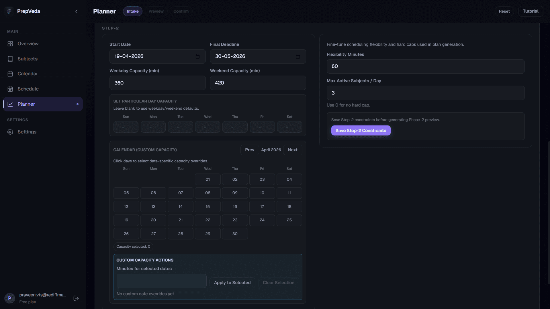 PrepVeda Planner